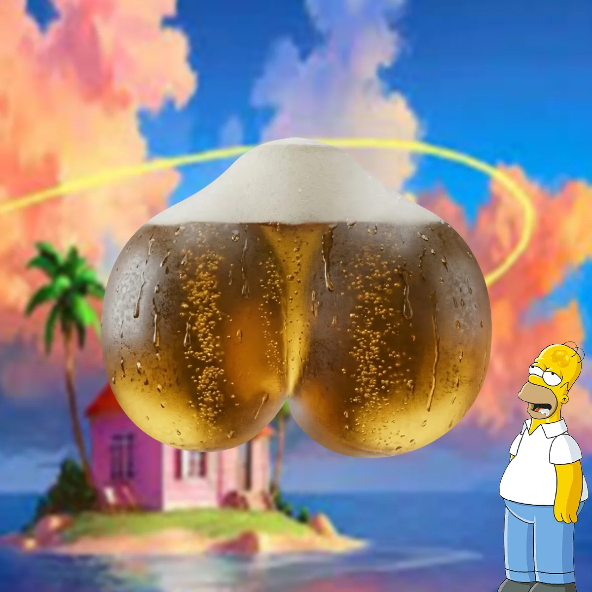 SOLID BALL #1011: the BEER ball with HOMER on a KAMEHOUSE background