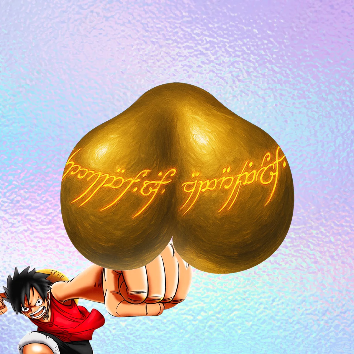 SOLID BALL #272: the LOTR ball with LUFFY on a FOILED background