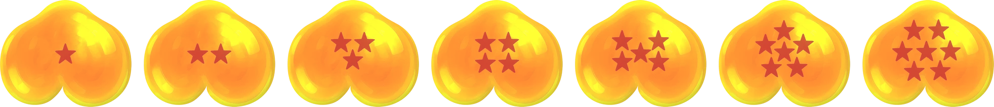 The seven crystal balls, one to seven stars.